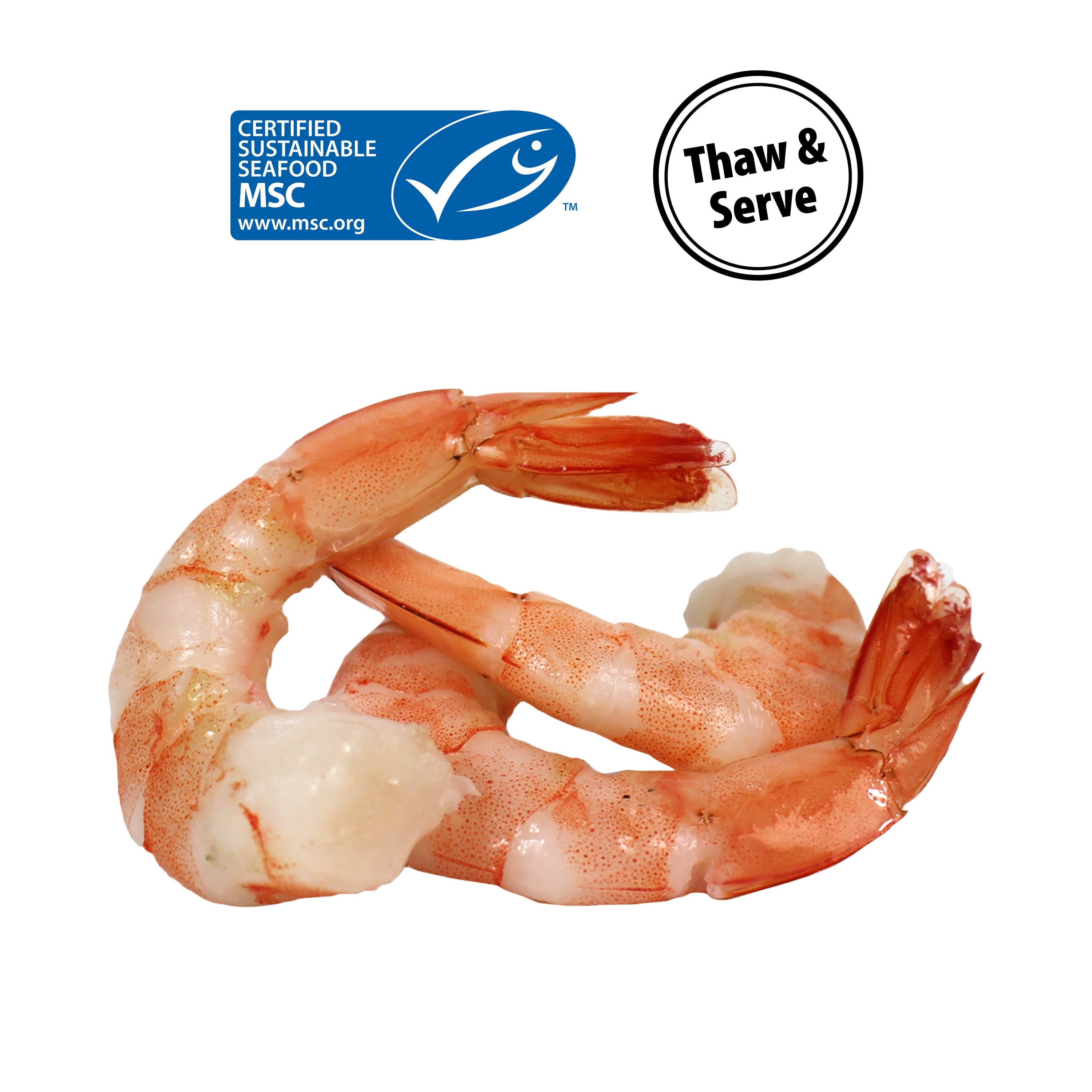 Sam's Choice Premium Cooked Cocktail Shrimp, Tail-On Thaw and Serve, 38 pcs