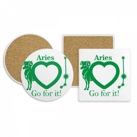 

Motivation Constellation Love Aries Coaster Cup Mug Holder Absorbent Stone Cork Base Set