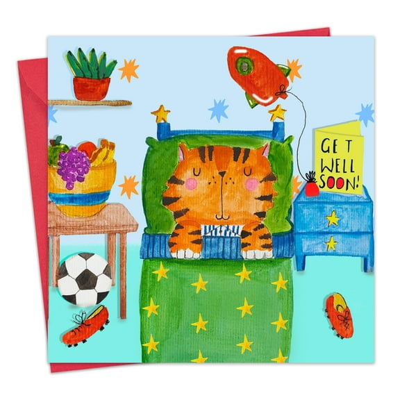 Twizler Get Well Soon Card for Boys - Children's Get Well Greeting Card for Kids Son Grandson Brother Friend Nephew