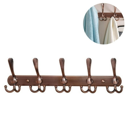 Coat Rack Wall Mounted Long,5 Tri Hooks for Hanging Coats, Coat Hooks Wall  Mounted,Wall Coat Hanger,Hook Rack for Clothes,Jacket,Hats