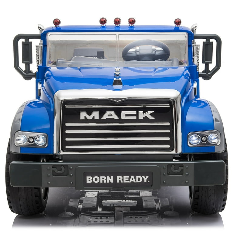 Wonderlanes Kids Electric Blue Mack 12 V Ride-On Dump Truck with
