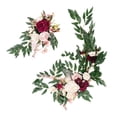 thumbnail image 2 of Corona de rosas con arco para boda de estilo rústico, decorativa, colgante, hecha a mano, con flores artificiales. Opción 5A, 2 of 9