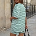 thumbnail image 6 of Sewkxo Two Piece Sets for Women Summer Lounge Short Sets Short Sleeve Crew Neck Sweatsuit with Pocket,Light Green XL, 6 of 6