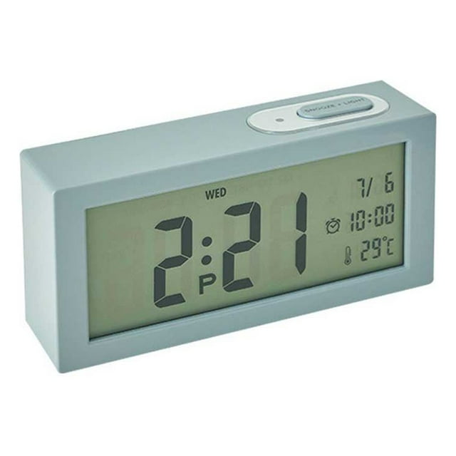 keepw Réveil Électrique LCD avec Calendrier Horloges de Bureau Numériques Humidimètre Moderne à Piles Gris