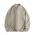 thumbnail image 1 of cfhntfmh Mens Knit Henley Tops Long Sleeve Button up Sweater Lightweight Slim Fit Ribbed Pullover Fall Fashion Clothes, 1 of 3