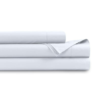 Tribeca Living  Organic Cotton 400 Thread Count Percale Extra Deep Pocket Sheet Set King - White
