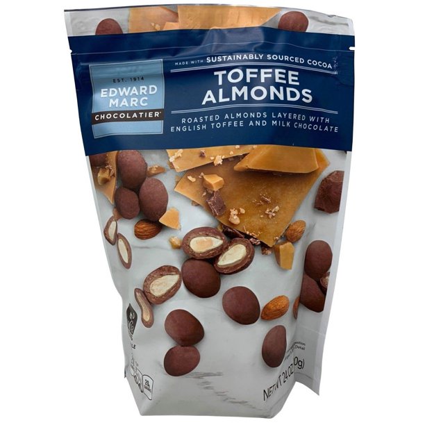 Edward Marc Toffee Almonds Layered with English Toffee & Milk Chocolate
