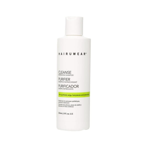 HairUWear CLEANSE Champú refrescante para pelucas sintéticas, postizos y extensiones, 8 onzas