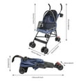 thumbnail image 3 of Pet Travel Stroller,Foldable Dog Cat Jogger Stroller, Cat Stroller Small Dog Stroller with 4 Wheels,Breathable & Visible Mesh for Walking, Shopping,Traveling (Blue), 3 of 9