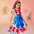 thumbnail image 5 of SGFCWSX Girls Summer Dresses 4th of July American Flag Patriotic Ruffle Sleeve Casual Tiered A-Line Kids Dress Multicolor Size 7-8 Years, 5 of 8