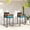 Blue, variant on HARBOURSIDE Wicker Bar Stools - Outdoor Patio Counter Height Rattan Rope Barstool with Back Rest and Cushion