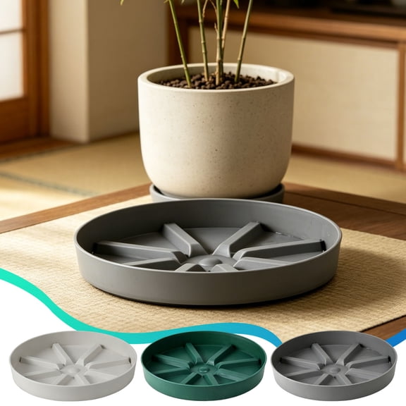 Bowayaoa Round Plastic Plant Saucer, Breathable Drainage Flower Pot Water Tray, Sturdy Anti-Crack Planter Base for Indoor Outdoor Home Garden Potted Plants