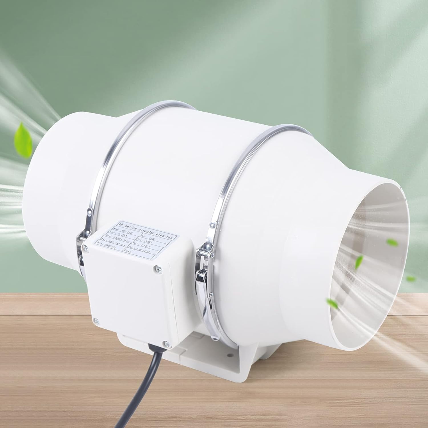 6" Inline Duct Fan, 75W 318CFM Ventilation ExtractorFan 6" Exhaust Fans Low Noise Inline Blower 6in Duct Fan with Efficient Quiet Copper Motor for Ducting,Vents,Bathroom,Kitchen