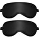thumbnail image 1 of Paquete de 2 mascarillas nocturnas (negras), antifaz de seda ultrasuave para dormir, antifaz para dormir, antiluz con correa elástica ajustable, 1 of 4