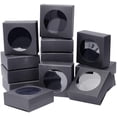 thumbnail image 4 of 24Pcs Kraft Paper Boxes with Clear Window 3x3x1.2 Black Kraft Gift Packaging Boxes, 4 of 9