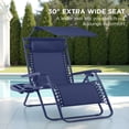 thumbnail image 3 of Best Choice Products 30" Extra Wide Folding Zero Gravity Patio Lounge Chair w/Canopy Shade - Navy, 3 of 9