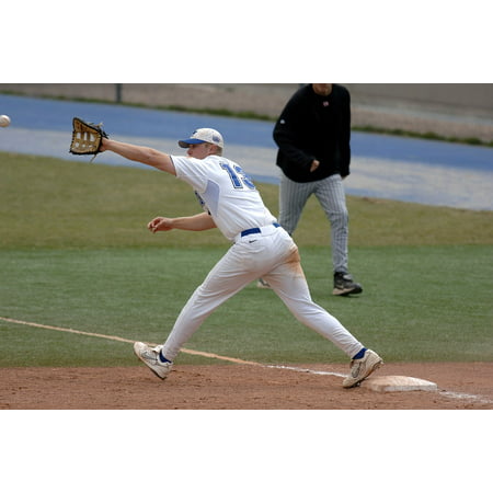 Canvas Print Sport First Baseman Baseball Player Ball Playing Stretched Canvas 10 x