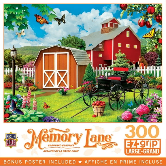 MasterPieces 300 Piece EZ Grip Jigsaw Puzzle - Barnyard Beauties - 18"x24"