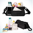 thumbnail image 4 of Bolsa organizadora para cochecito de bebé LzGUNGY organizador con 2 portavasos XL impermeables y aislantes negro, 4 of 5