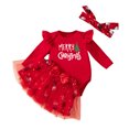 thumbnail image 4 of mgoYE Baby Girl Christmas Outfit Newborn Infant My First Christmas Dress Tutu Skirt with Headband Set, 4 of 8