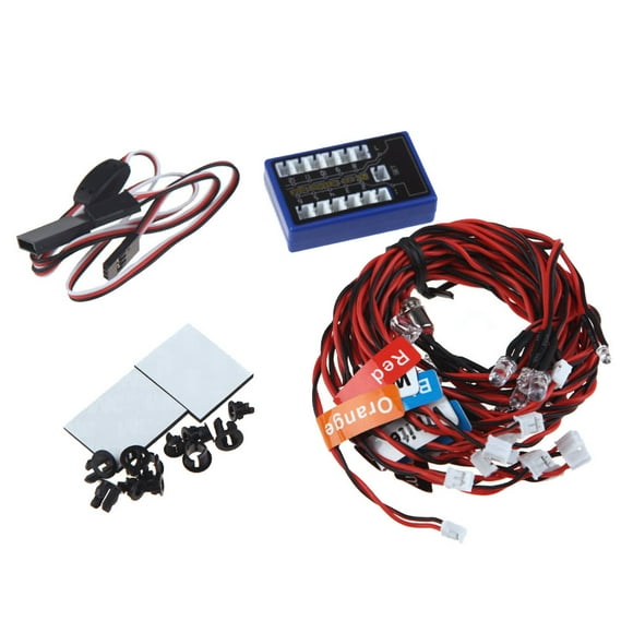 Red White and Blue Led Lights Led Flashing Head Light Lamp System Kit for Traxxas Scx10 Tamiya 1/10 1/8 Rc Car