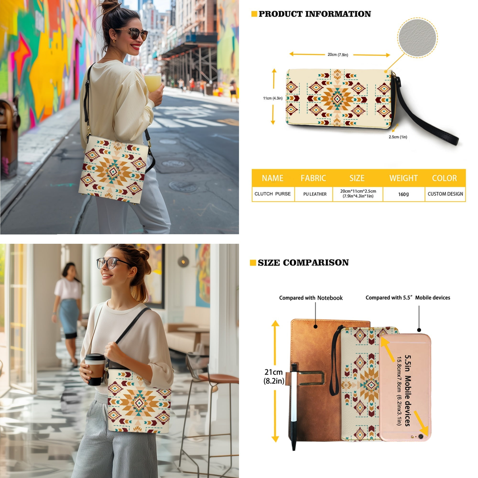 ZUXONGSY Aztec Tribe Print Leather Crossbody Hobo Purses for Women Lightweight Shoulder Handbags with 2 Straps Large Bucket Tote Satchel Bag for Daily Use Shopping