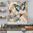 thumbnail image 4 of Vintage Teal Butterfly Sheer Curtains 63 Inches Long, Vintage Brown Tree Branch Light Filering Curtains, Breathable Simi Curtain Privacy Drapes for Living Room Bedroom Lightweight Window Treatment, 4 of 9
