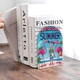thumbnail image 6 of Susaid Beach Flamingo Trio Print Wooden Bookends Decorative Book Ends for Shelves Heavy Books Holder Organizer Non-Slip Desk Book End for Kids Room Office School 1 Pairs, 6 of 8