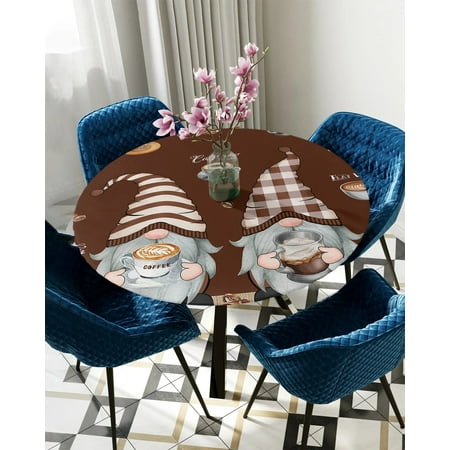 

Tablecloth Round Fitted Coffee Dwarf Coffee Beans Elastic Edged Table Cover Protector Cloth Waterproof Polyester Rectangle 50 -54