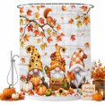 thumbnail image 2 of Gnomes Fall Shower Curtains for Bathroom, Maple Leaf Thanksgiving Pumpkins Grey Wood Waterproof Fabric Shower Curtain, Decorative Bathroom Curtain for Bathtub, 72"x72", No Hooks Included, 2 of 9