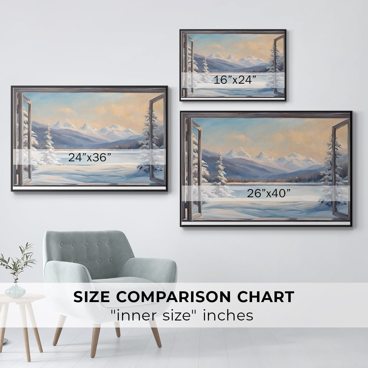 Vintage Landscape-CCXV By Wexford Home Framed in Black Wood Gallery Wrapped Canvas 17 in. x 25 in.