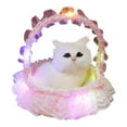 thumbnail image 2 of Realistic Meowing Cat Plush Toy, ZzCityTK Lifelike Interactive Doll with Sound for Kids, Educational Animal Toy Gift for Birthday Party Home Decor, White, 2 of 6
