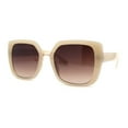 thumbnail image 2 of Womens Oversized Squared Cat Eye Metal Bridge Plastic Fashion Sunglasses Ivory Brown, 2 of 4