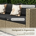 thumbnail image 6 of POTEBAN 7 Piece Outdoor Patio Furniture Set, Grey Rattan Wicker Outdoor Conversation Sectional Sofa Set with Cushions for Backyard, Black, 6 of 9