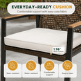 thumbnail image 5 of Outdoor Dining Set, 5-piece Outdoor Patio Furniture Table and Chairs Cushioned, Hollow Rattan Dining Table Set for 4, Bold Metal Frame, Acacia Woodtop, Umbrella Hole, 5 of 10