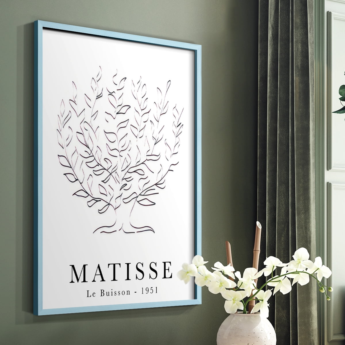 Matisse CLXXXV Framed Print in Blue Solid Wood 8 x 10 Framed Print