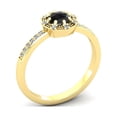 thumbnail image 2 of SuperJeweler 1/2 Carat Rose Cut Black and White Diamond Halo Ring In 14 Karat Yellow Gold For Women, 2 of 6