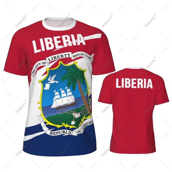Liberia Flag Men Sports T-shirt Women Tees jersey for Soccer Football Running Bike Tennis Fitness Fans
