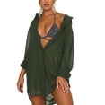 thumbnail image 2 of Coduop Women Bikini Cover Up Shirt Long Sleeve Button Down Beach Bathing Suit Swimsuit Cover Up, 2 of 7