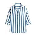 thumbnail image 7 of Horkkom Striped Shirt Women Long Sleeve Button Down Shirts Casual Loose Work Dress Shirts L, 7 of 7
