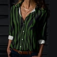 thumbnail image 4 of Vedolay Shirts for Women Plus Size 2023 V Neck Long Sleeve Boho Button Down Blouse Tops Green,M, 4 of 5