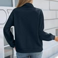 thumbnail image 4 of Womens Zip Up Sweatshirt, Long Sleeve Pullover for Women Fall Fashion Loose Fit Solid Color V Neck Thin Sweaters, 4 of 6