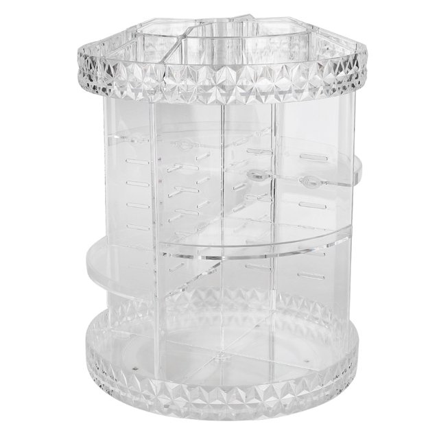 Caja de almacenamiento de herramientas para decoración de uñas, organizador de cosméticos multicapa, acrílico, transparente, giratorio, grano de diamante