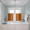 thumbnail image 3 of Burnt Orange White Stripe Kitchen Curtains Small Short 39 Inch Length, Modern Rustic Vertical Striped Grommet Bedroom Living Room Curtains, Light Filtering Cafe Curtain Drapes 2 Panels Set 55''x39'', 3 of 9