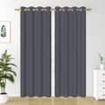 thumbnail image 5 of Nanqianyi Solid Color Blackout Curtains 63 Inches Long, Grey Curtains 2 Panels Set, Thermal Insulated Grommet Drapes for Living Room Bedroom (W52 x L63 Inch, Grey), 5 of 10