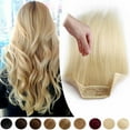 thumbnail image 1 of Benehair Wire In 100% Remy Human Hair Extensions Thick One Piece Headband Invisible No Clip Blonde for Women 16"-22", 1 of 10