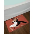 thumbnail image 2 of Spanish Bath Mat, Latin Couple Performing Tango Argentine Ballroom Romantic Dance Passion, Plush Bathroom Decor Mat with Non Slip Backing, 29.5" X 17.5", Dark Coral Black White, by Ambesonne, 2 of 2