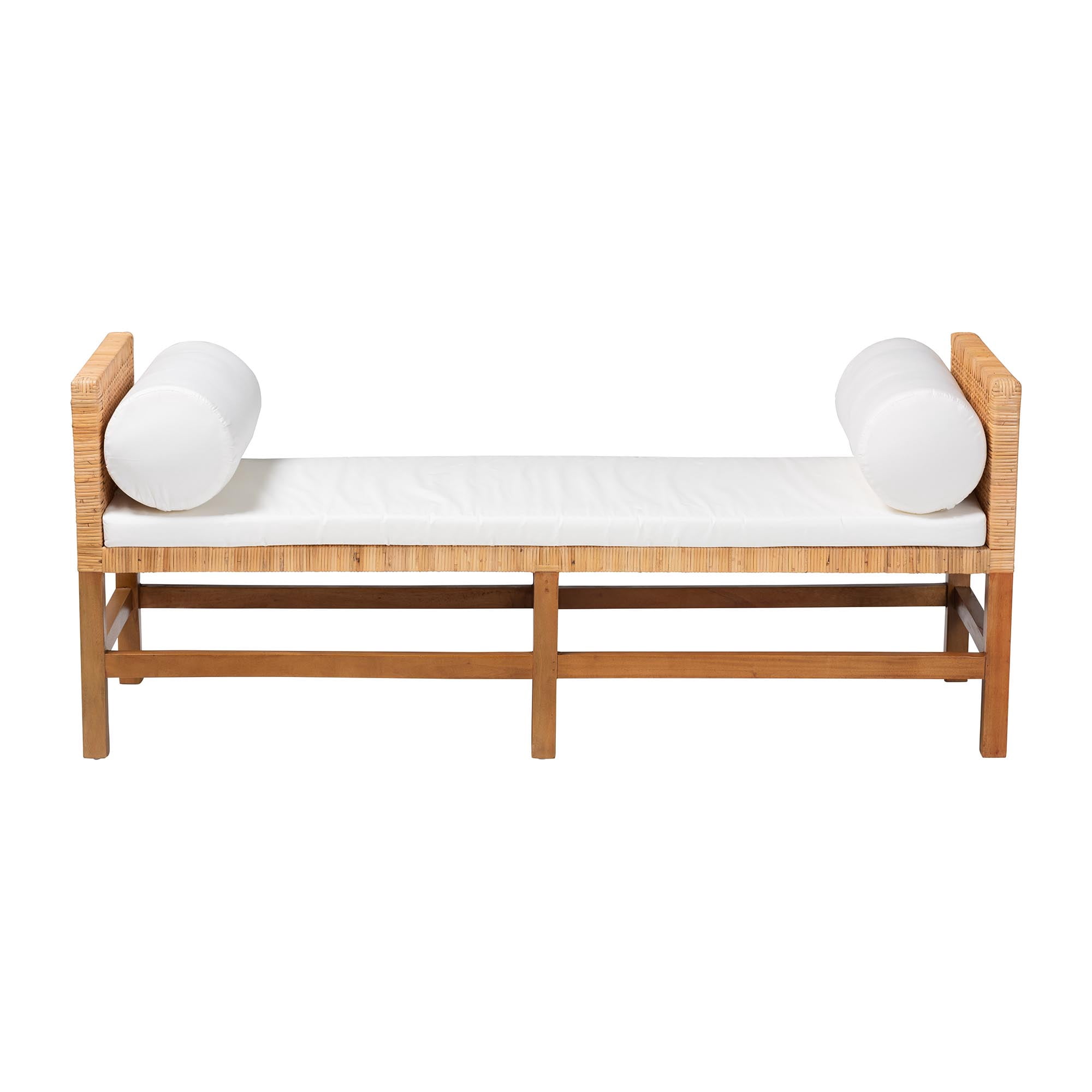 bali & pari Vivan Boho Accent Bench, Natural Rattan