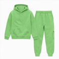 thumbnail image 3 of HCNTES Baby Boy Winter Clothes Toddler Boys Clothes Fall Winter Outfit Sets, Kids Outfits Sets 2T 3T 4T Solid Color Hoodie With Pocket Jogging Pants Two Pieces Tracksuit, 3 of 4
