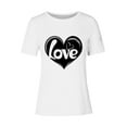 thumbnail image 4 of Hyknon Hauts pour Femmes Été Mode Imprimé Amour Décontracté Manches Courtes Chandail-Over Doux Polyvalent pour Sortir, 4 of 4